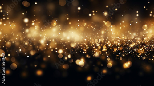 Amazing Background of Abstract Glitter Lights Gold and Black