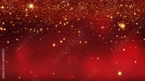 Fantastic Elegant Red Festive Background with Golden Glitter © BornHappy