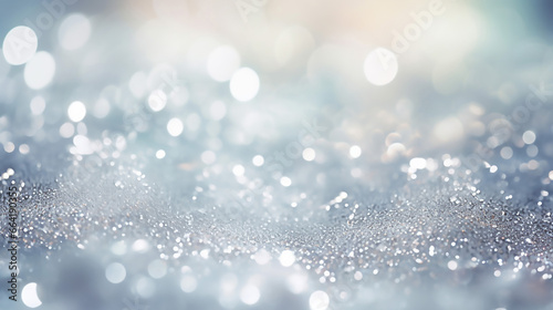 Beautiful Glitter Background in Pastel Delicate Silver photo