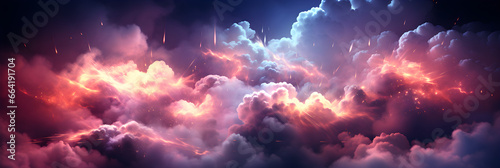 abstract cloud background illuminated with lights at night