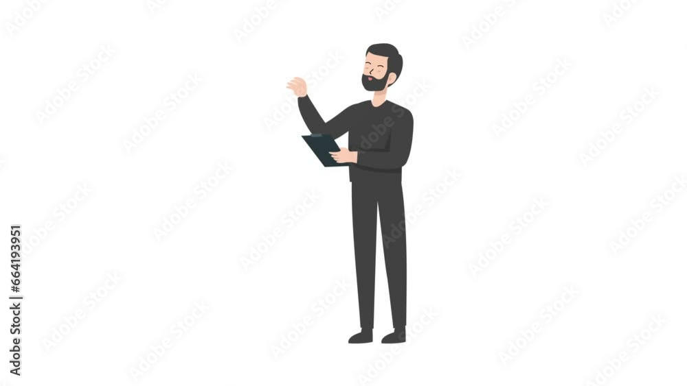 One of the speakers was standing and making gestures. One of the speakers was standing and making gestures.