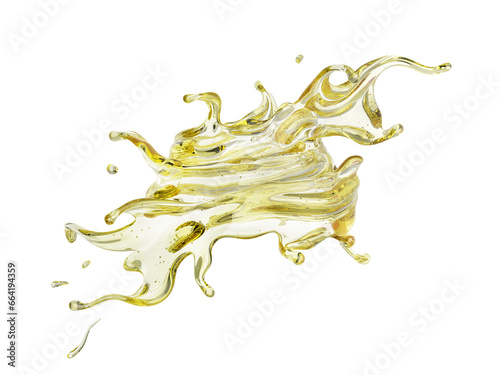 Oil splash on a white background. 3d illustration