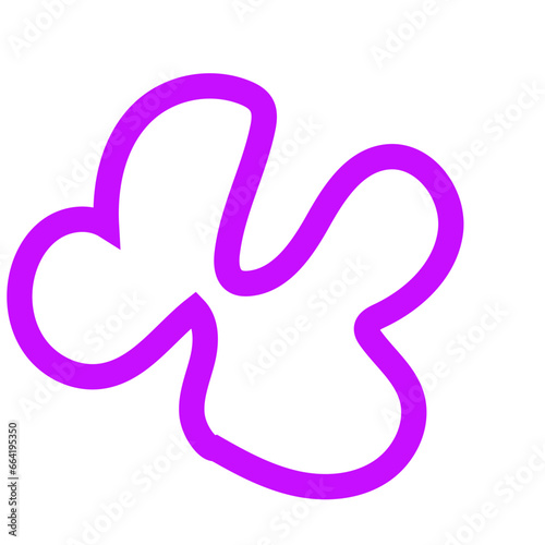 Purple outline abstract shapes vector 