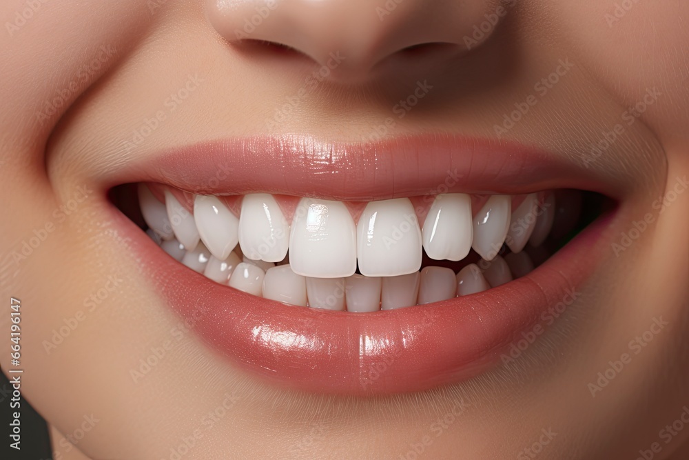 Close up of a smile with nice white teeth. Close up of a smile with nice white teeth.