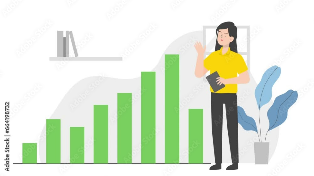 Woman with business presentation character Woman with business presentation character