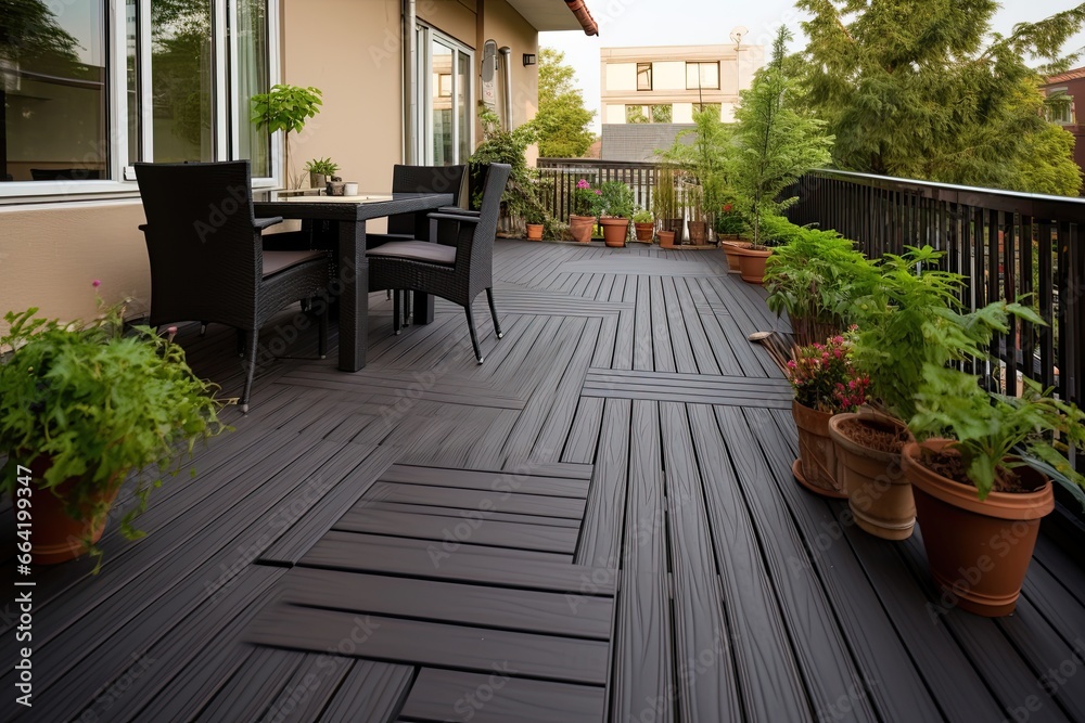 Composite decking boards made from wood and plastic