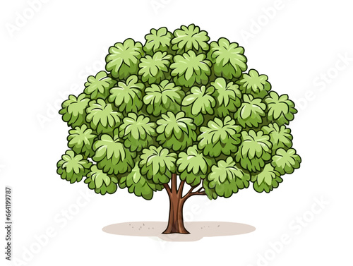 Doodle Chestnut tree, cartoon sticker, sketch, vector, Illustration, minimalistic