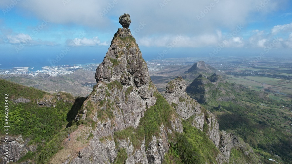Fototapeta premium Mauritius island. Mount Pieter Both. The most amazing mountain on the island. View from above.