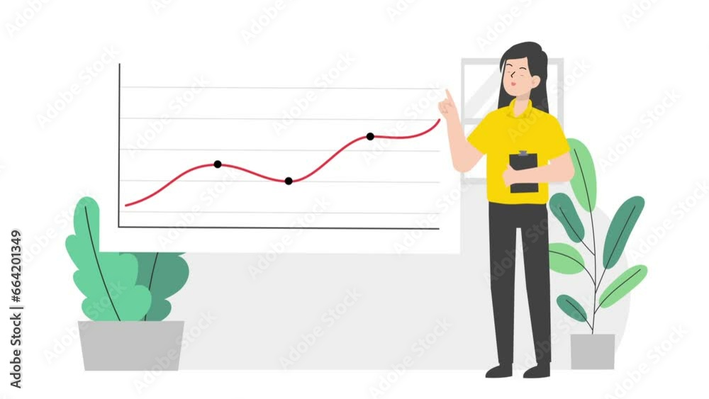Woman with business presentation character Woman with business presentation character