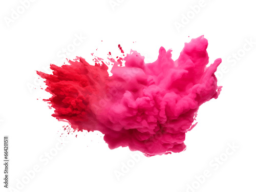 vibrant red Holi paint color powder explosion with bright colors isolated white background. 