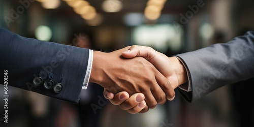 Corporate Partnership Handshake Meeting - Business Negotiation and Trust Concept
