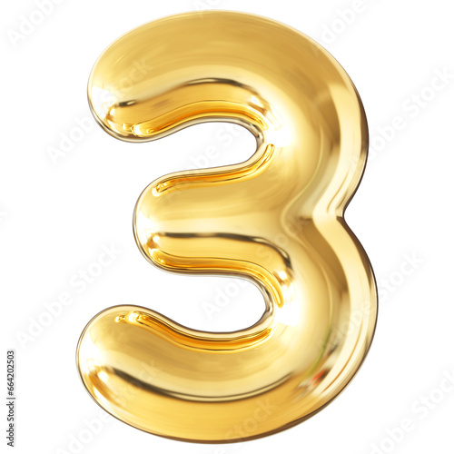 Gold Number 3 Bubble