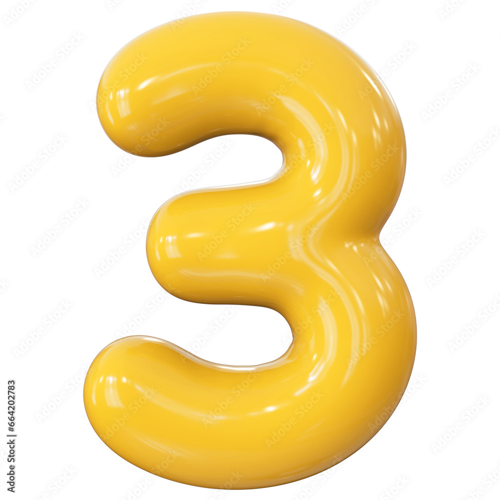 Yellow Number 3 Bubble Yellow Number 3 Bubble