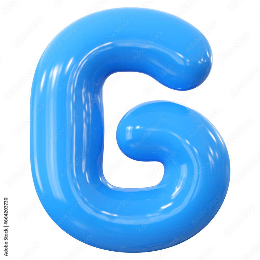 Blue Letter G Font Bubble