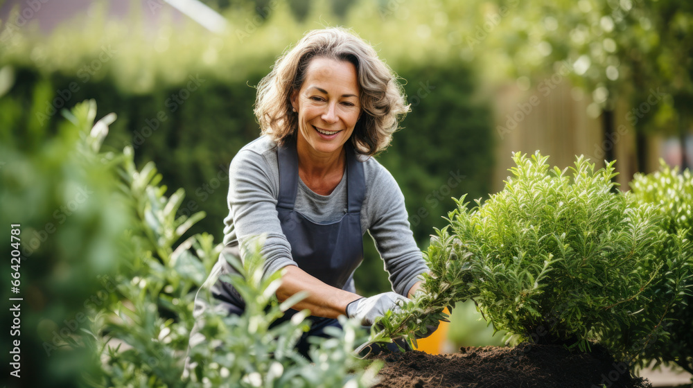 Shot of happy senior woman taking care of her plants while looking at camera in her greenhouse Shot of happy senior woman taking care of her plants while looking at camera in her greenhouse