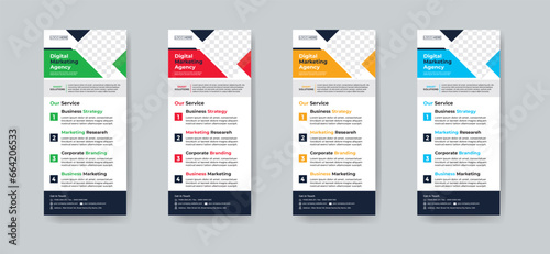 Modern creative corporate business dl flyer, Rollup or rack card layout concept background flyer brochure cover template for grow up your business to the next level
