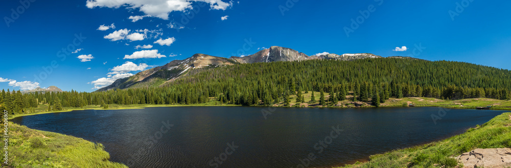 Mountain lake in the summer afternoon