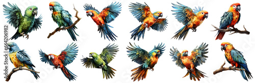 parrot watercolor illustration  generative AI