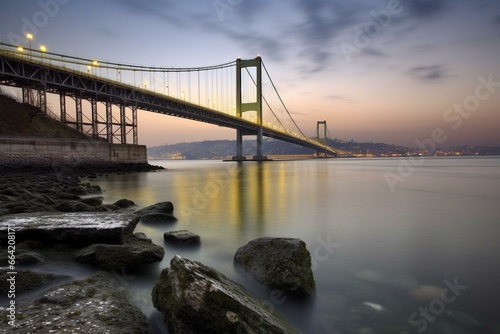 A magnificent bridge spanning Istanbul in Turkey. Generative AI