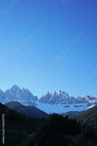 Natural landscape of Santa Maddalena at Val di Funes, land of the pale mountains and beautiful valley in the Dolomites also one of UNESCO World Heritage site- South Tyrol, Italy