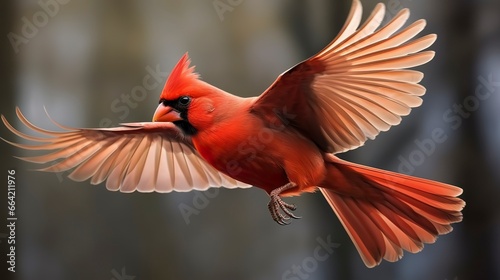 Northern Cardinal coming in for a landing. © Ahasanara