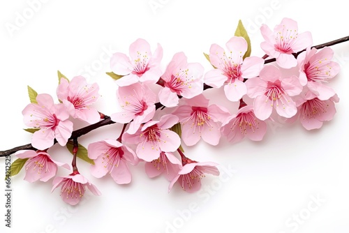 Sakura flowers isolated on white background.