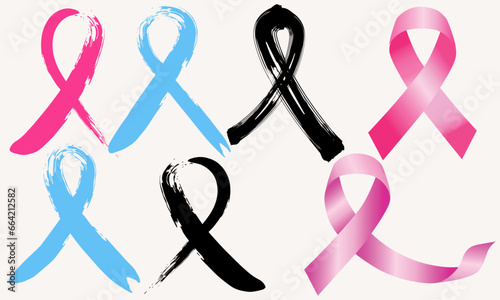 Breast cancer day, Breast Cancer Awareness Month ribbon element. Hand drawn pink crayon ribbon. 15 October. awareness symbol, for flyer and poster vector