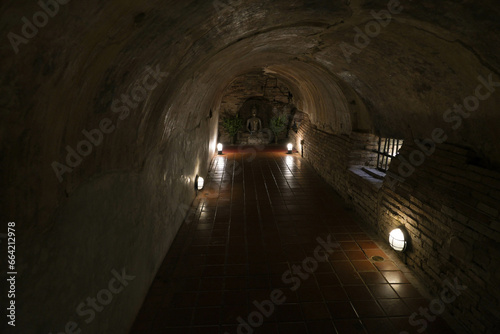 Wat Umong at Chiang Mai province. The temple with a chapel as a tunnel.