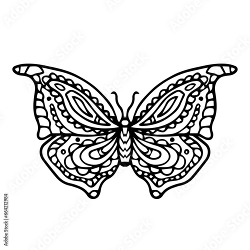 Beautiful butterfly isolated on white background. line. Insect. Vector illustration © abramova