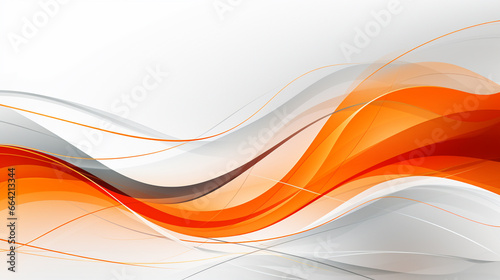 Orange and gray creative wave frame template on white background