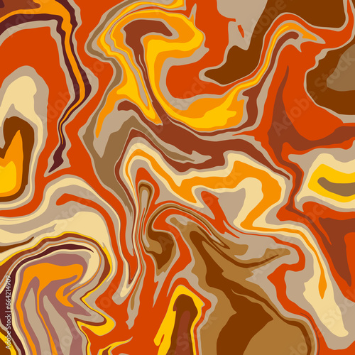 Abstract bright autumnal swirl marble texture Dynamic curved wavy stripes in fall natural warm tones