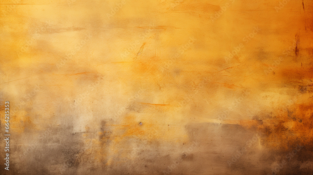 Yellow orange background with texture and distressed vintage grunge and watercolor paint