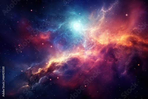 Photo of outer space with a nebula and stars