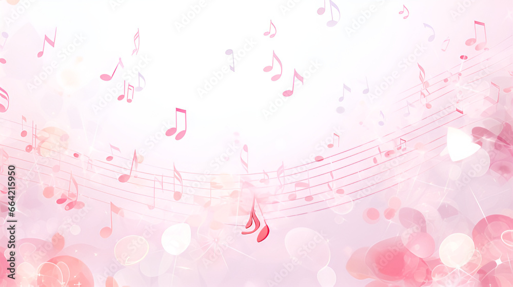 Background Image of Pink Hearts and Musical Notes | generative ai Background Image of Pink Hearts and Musical Notes | generative ai