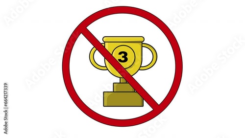 Icon animation is prohibited and the 3st place trophy icon photo