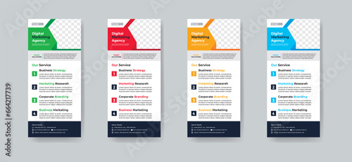 Modern creative corporate business dl flyer, Rollup or rack card layout concept background flyer brochure cover template for grow up your business to the next level