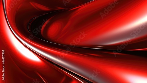 The close up of a glossy metal surface in red color with a soft focus. Generative AI AIG30. generative AI