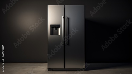 A sleek stainless steel refrigerator stands tall, offering modern cooling solutions