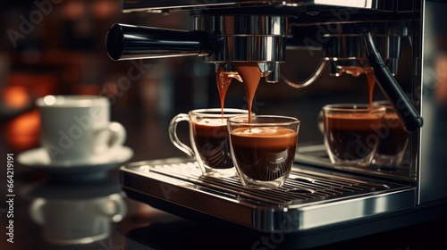 A modern electric espresso machine brews the perfect cup