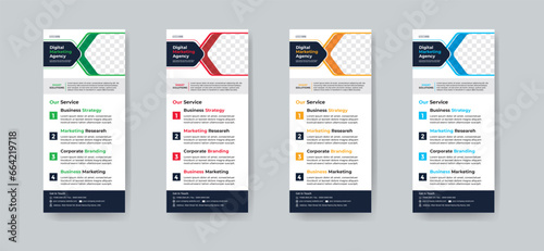 Modern creative corporate business dl flyer, Rollup or rack card layout concept background flyer brochure cover template for grow up your business to the next level