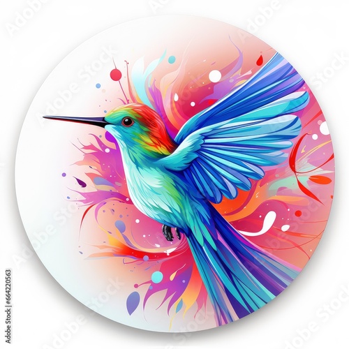 Hummingbird clipart on white background.