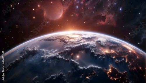 earth in space, close up photography of earth floating in space in stunning space background 