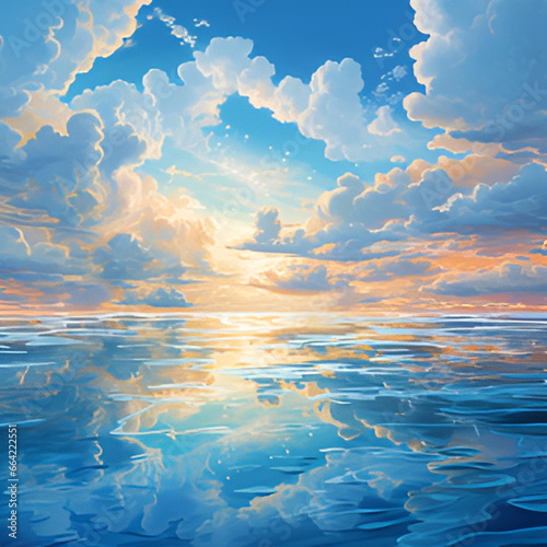clouds over the sea clouds over water ,sky and clouds reflection, summer, blue, horizon, landscape, day, light, weather, wave, beauty, heaven, abstract, cloudy, sunlight, air, beautiful, cloudscape