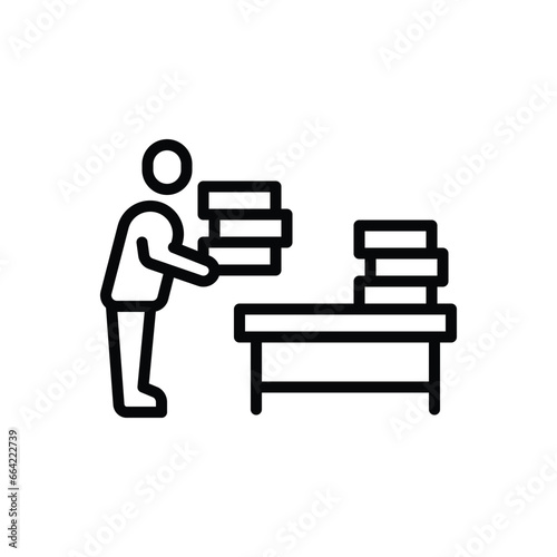 Black line icon for keeping 