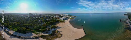 Wallpaper Mural High resolution panoramic drone aerial image of Evanston and its shores of the Michigan lake Torontodigital.ca