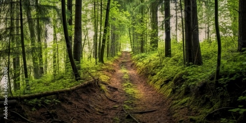 A road with Beautiful forest.