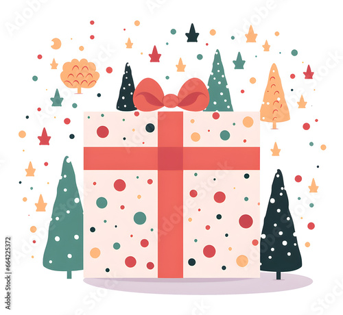 christmas presents gift box cartoon vector illustration