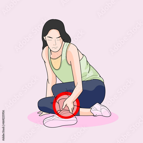 woman jogging hurt on the floor ankle injured sprain 