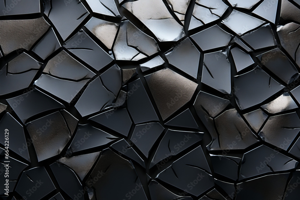 Elemental ruthenium surface material texture, cracked and peeling metallic chips