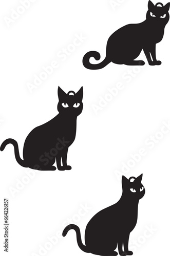 Black cat earrings cutout